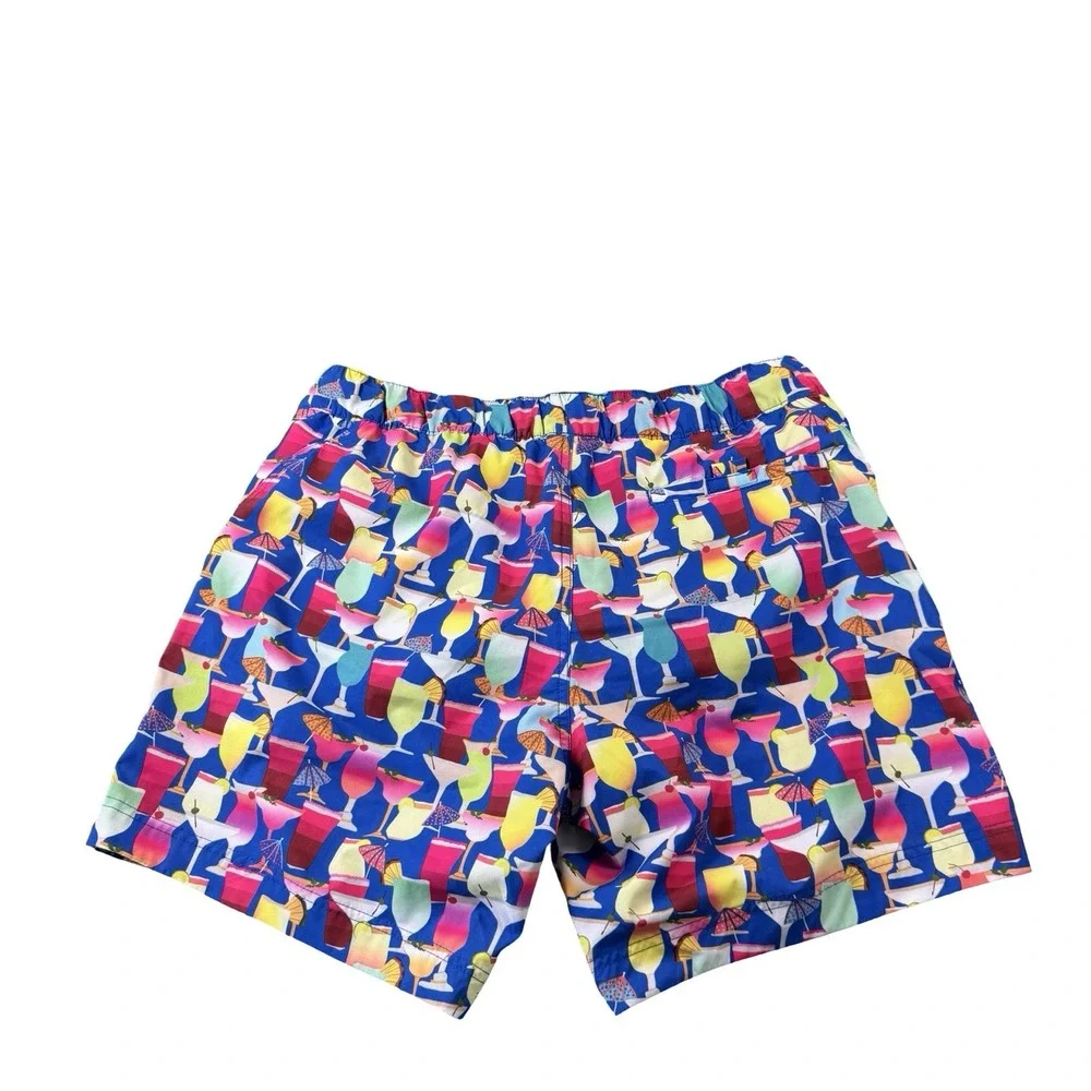 Robert Graham Multicolor Martini Drinks AOP Mens Swimtrunk Size 34
